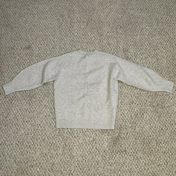 Banana Republic Puff-Sleeve Heather Light Grey Sweater Top Women's Medium M EUC - Picture 2 of 6